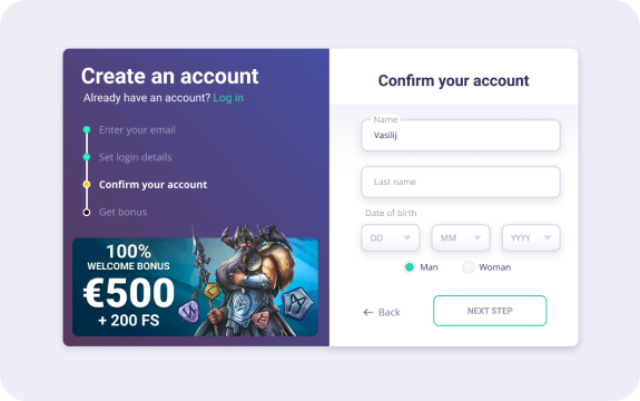 SafeCasino Regisztráció lépései 3